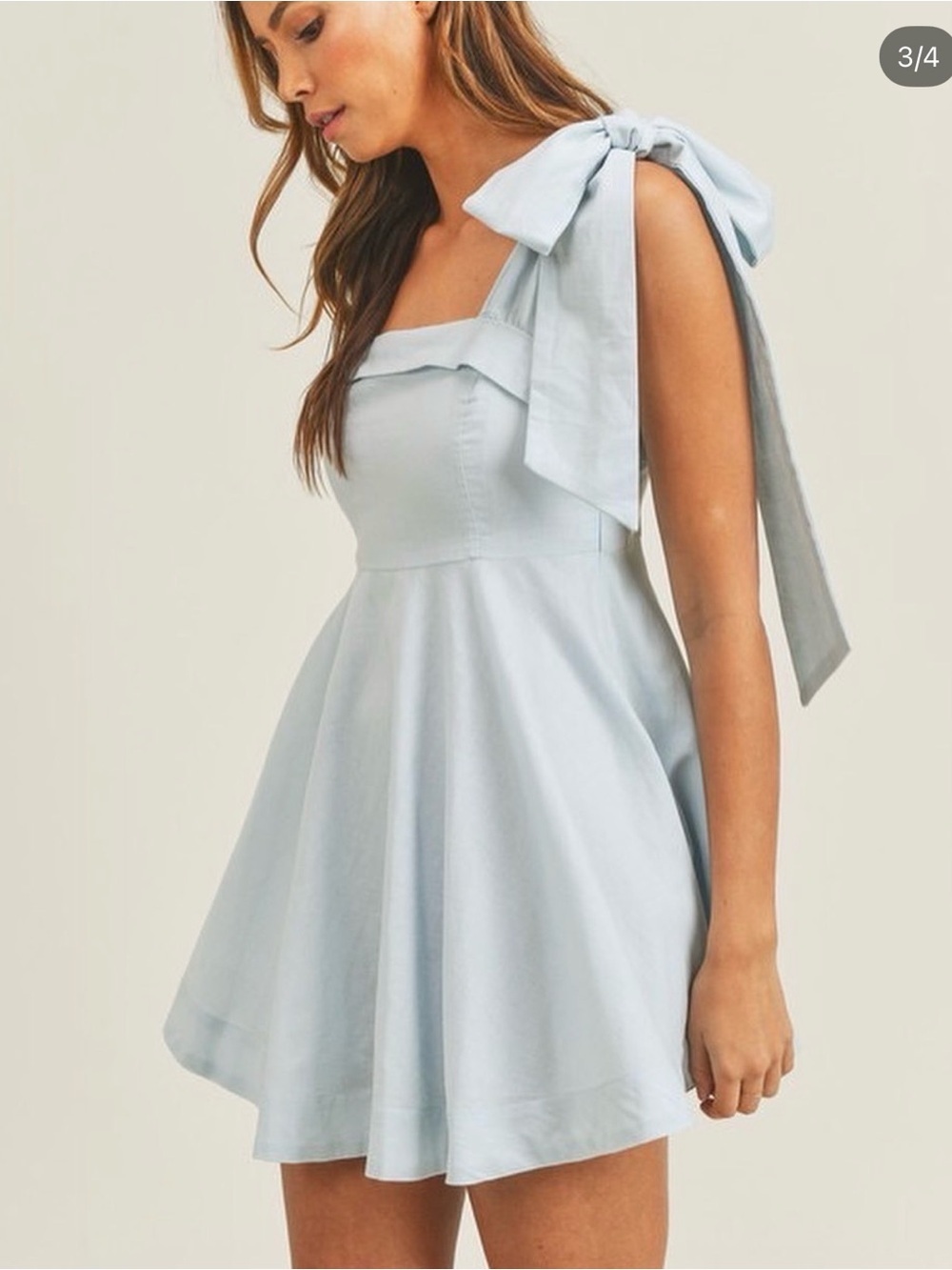 Mable Junie Bow Mini Dress Blue Size Small